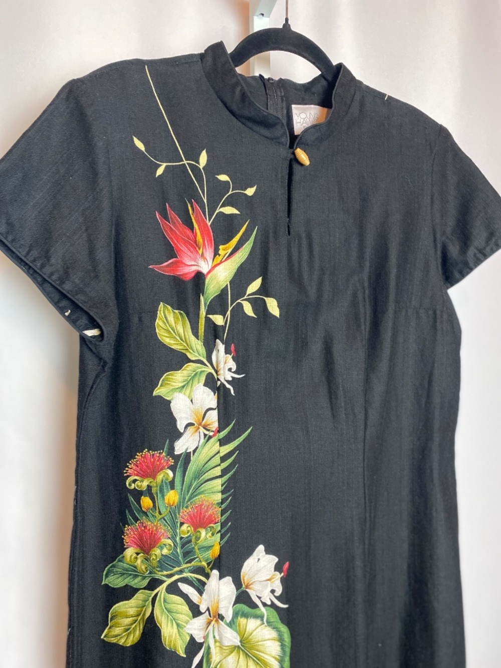 Vintage Young Hawaii by Iolani Tropical Print Maxi Dress with Side Slits XL - Picture 5 of 13